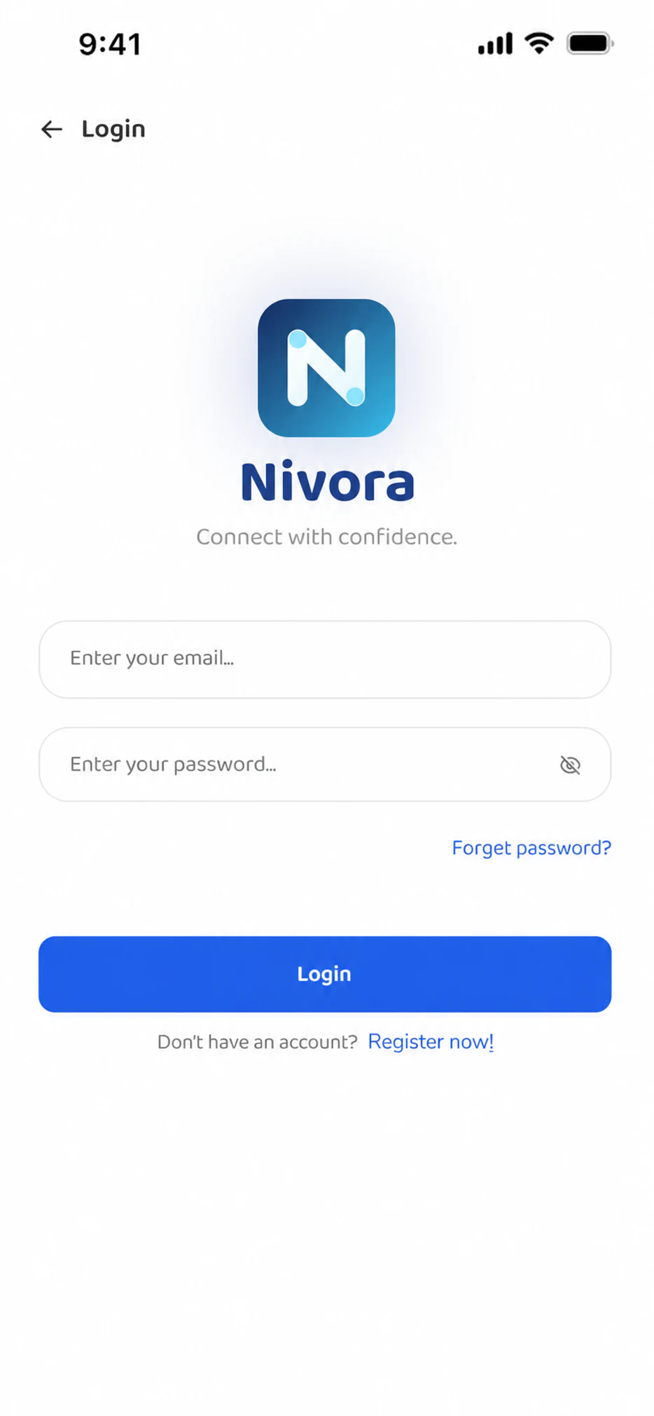 Chi tiết giao diện mobile app Nivora Connect