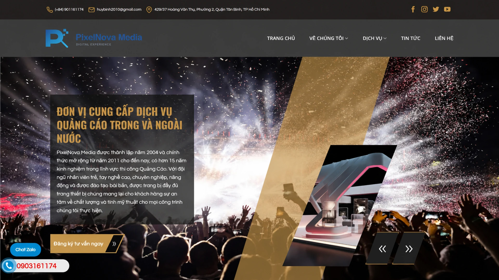 Giao diện website dự án mẫu 4 - Thiết kế bởi SoftBuild