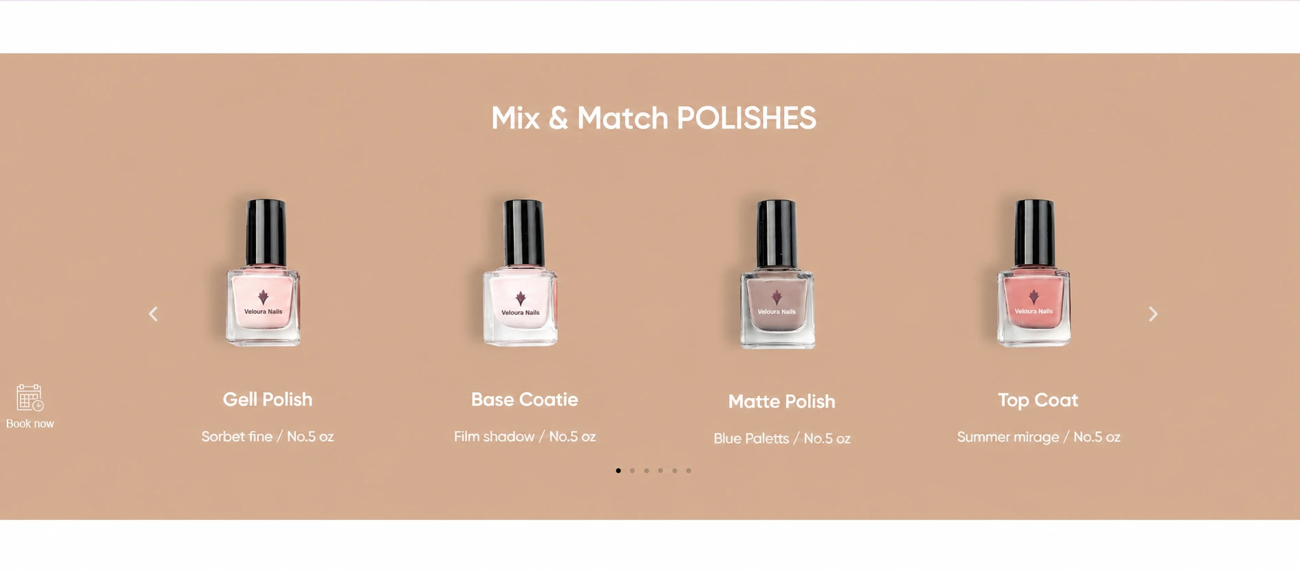 Giao diện sản phẩm Veloura Nails
