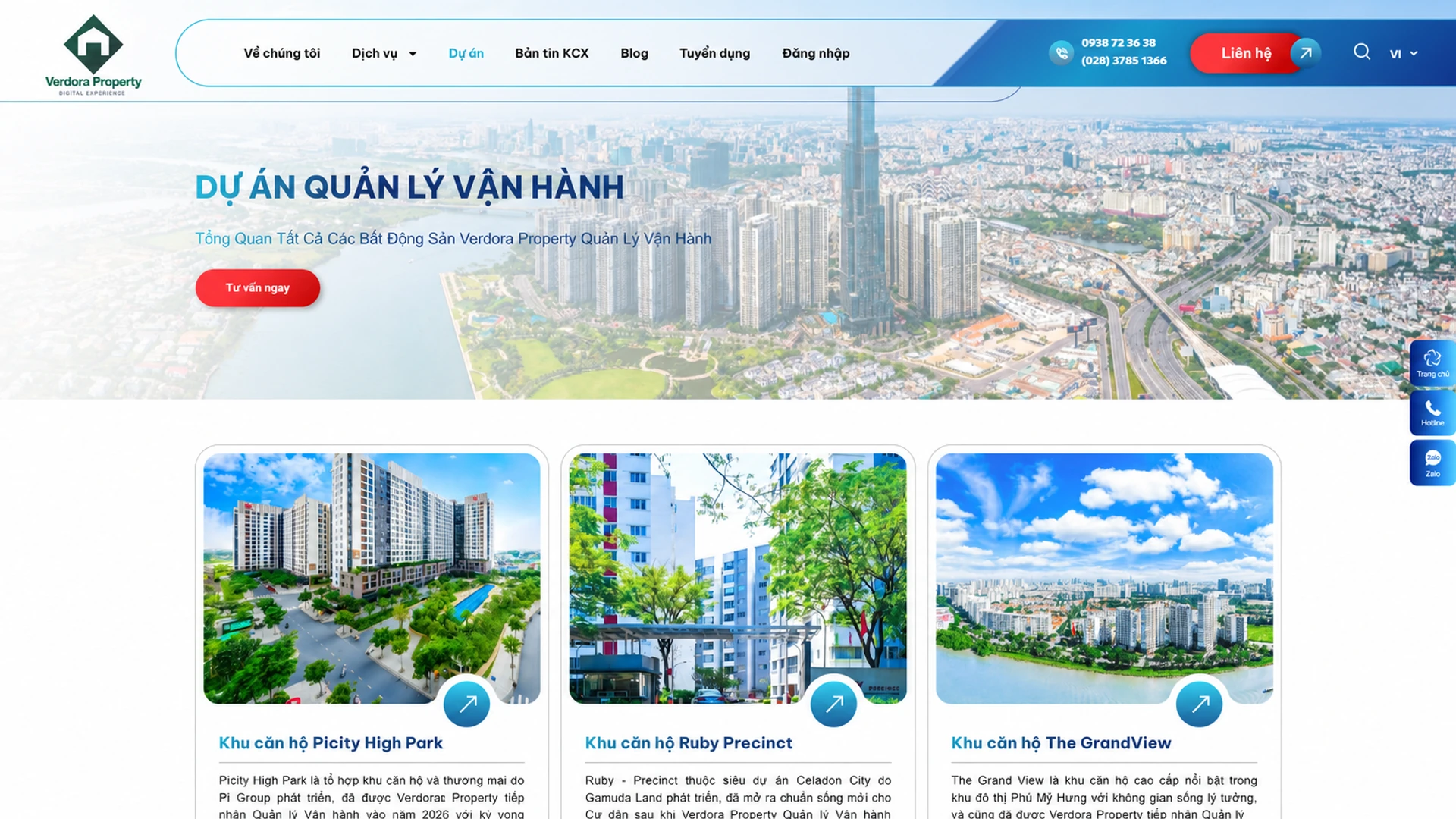 Giao diện website chuyên nghiệp - SoftBuild Giao diện website dự án mẫu 2 - Thiết kế bởi SoftBuild