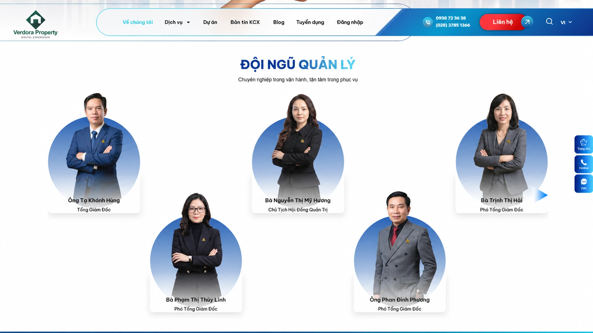 Giao diện website dự án mẫu 3 - Thiết kế bởi SoftBuild